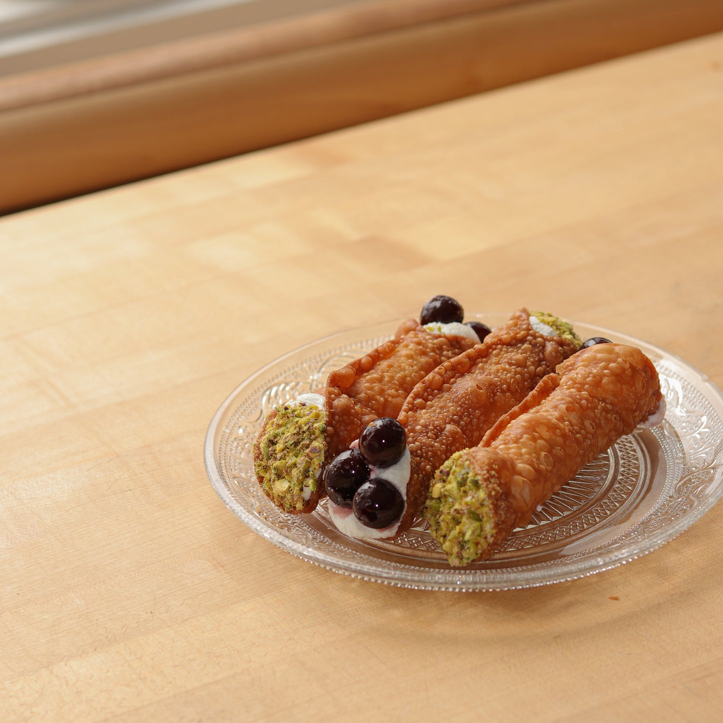 Cannolo — candied cherry & pistachio